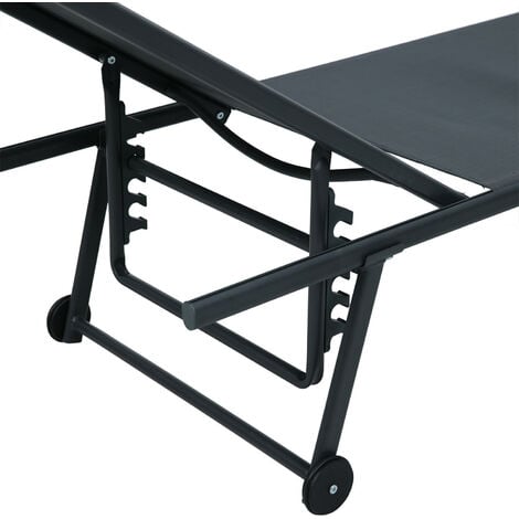Lot de 2 transats inclinables et empilables - Anthracite - SUNNY