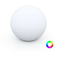 Boule lumineuse LED multicolore recharge sans fil Ø30 cm, 7 couleurs - LUNA - Blanc