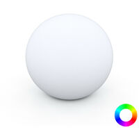 Boule lumineuse LED multicolore recharge sans fil Ø25 cm, 7 couleurs - LUNA - Blanc