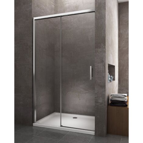 BERNSTEIN Nicho De Ducha Con Puerta Corredera De Cierre Suave 170x195cm DX906 Instalación Flexible Ducha De Cristal Gris Con Mampara De Ducha NANO