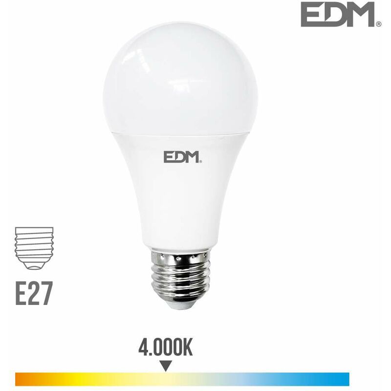 Lampadina LED E27 24W Tonda A70 equivalente a 200W - Bianco Naturale 4000K