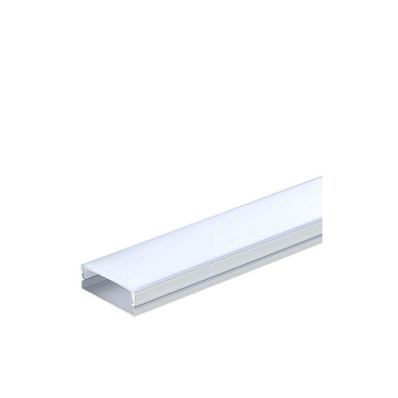 Profilo in Alluminio Piatto Design Classic per Strisce LED - Anodizzato NERO