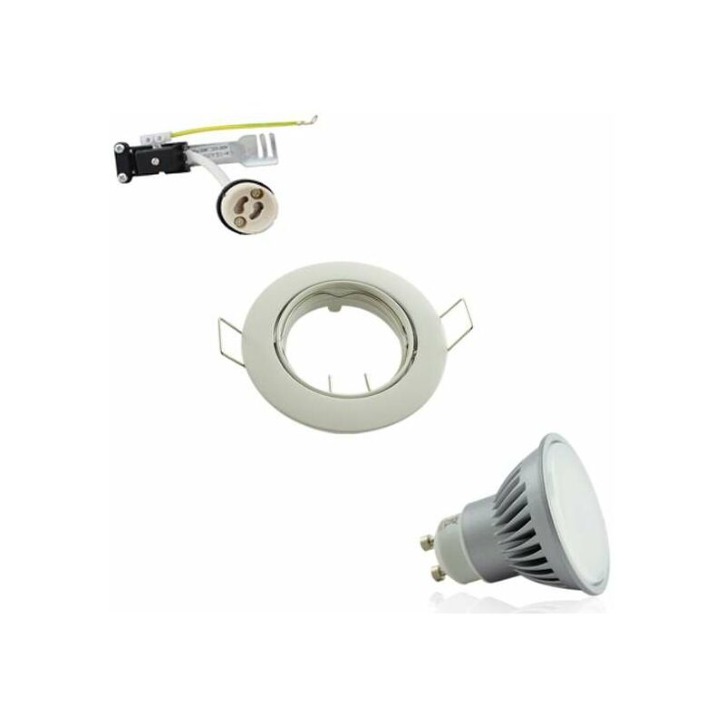 Faretto gu10 led da soffitto cilindro orientabile bianco - 39B7