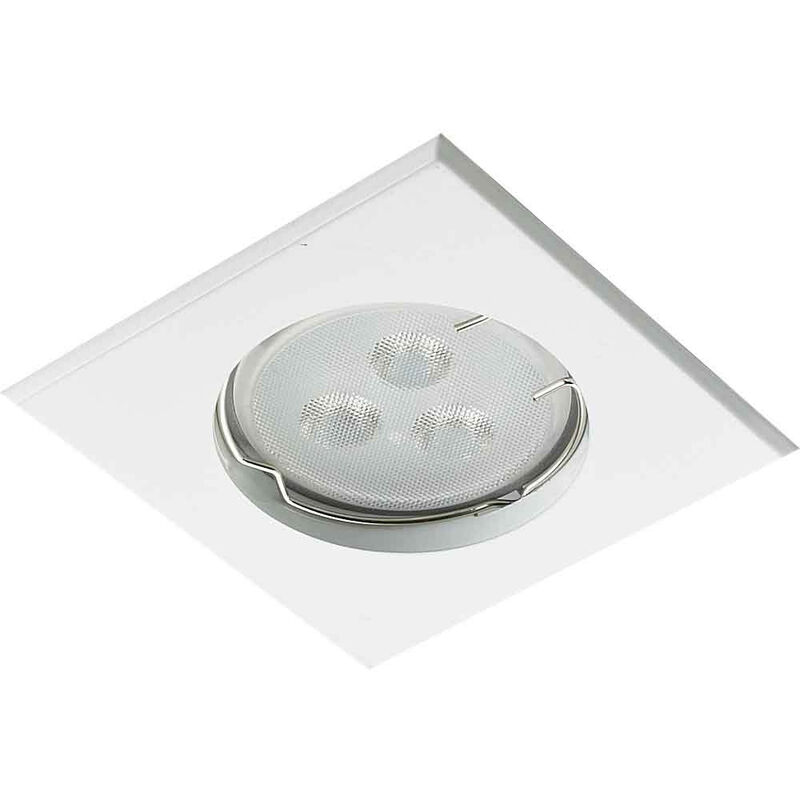 Faretto Incasso Quadrato 1W LED Puntoluce 220V 100lm Bianco / Acciaio Cromo  « Tutto per L'ILLUMINAZIONE