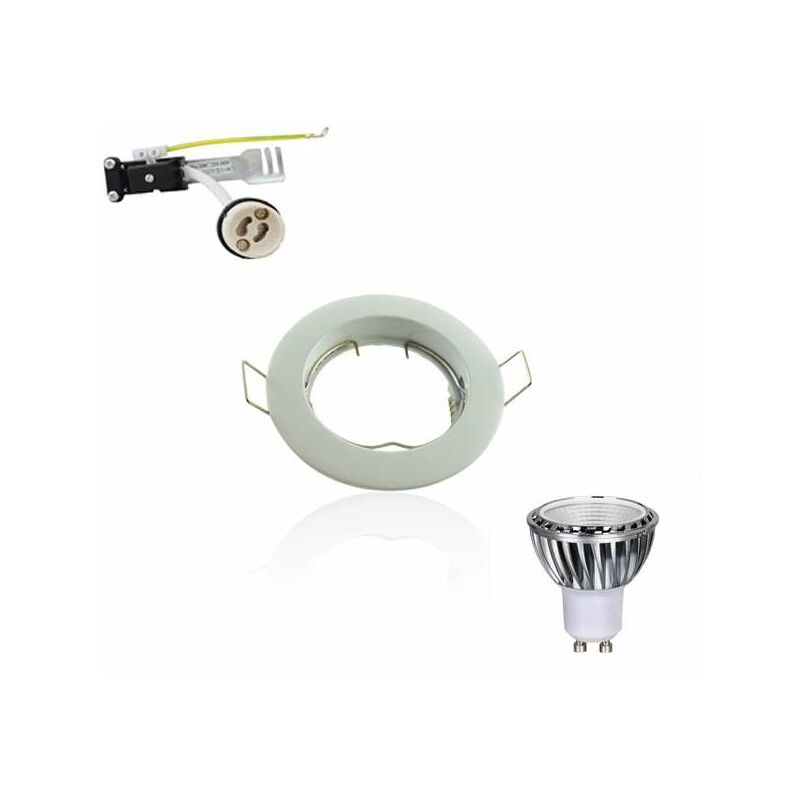 Kit spot LED COB GU10 da 5 W equivalenti a 50 W Day White 6000 K bianco  fisso