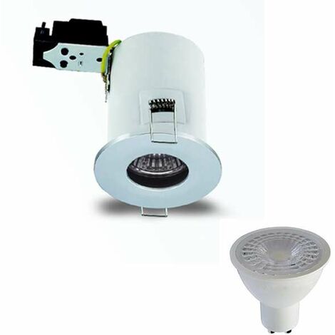 20 Spot BBC Orientable RT2012 IP20 Alu brossé + Ampoule GU10 7W Blanc