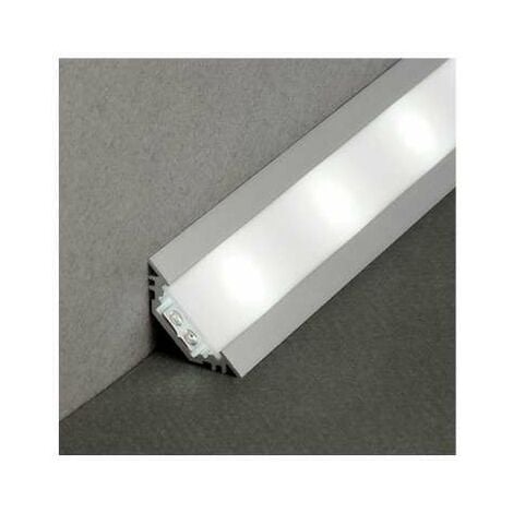 Profilo Angolare 45° in Alluminio Anodizzato 1m per Striscia LED 10mm