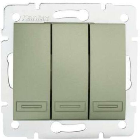 BG Electrical - Interruttore triplo della luce, 20 A, 2 vie, colore: nero cromato