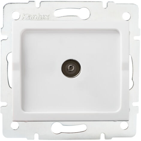 Presa TV Passante Maschio Bianco Compatibile Axolute