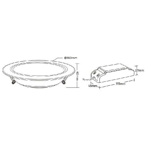 Faretto LED da Incasso 12W 1100lm 120° IP20 Ø180mm Bianco - RGB+