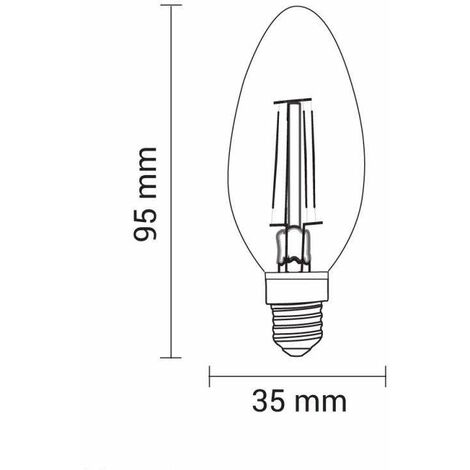 Lampadina LED Dimmerabile E14 C35 4W equivalenti a 32W - Bianco