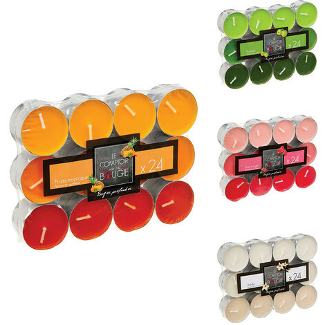 Lumar SET 12 CANDELE CANDELA LUMINI IN VERA CERA BIANCHE AL COCCO D