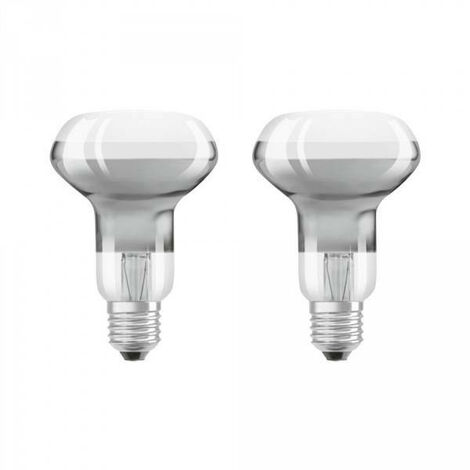 Set di 2 lampadine LED E27 R63 vetro trasparente 4W 360lm (30W) - Bianco  caldo