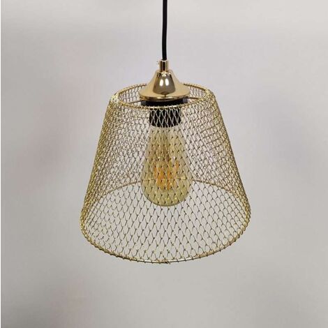 Suspension Luminaire Multiformes Or Doré E27 Diamètre 235mm Avec Câble