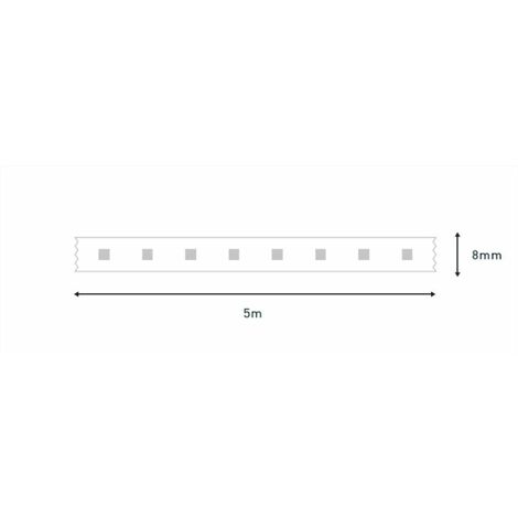 Striscia LED bianca 24V 60LED/m 4,8W/m 5m - Bianco Caldo 3000K