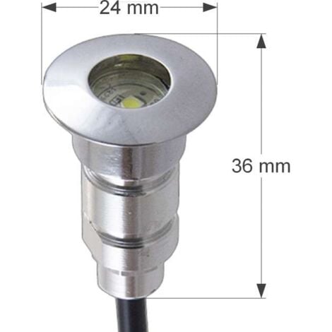 Mini faretto LED da incasso tondo 0,3W DC12V diametro 24mm