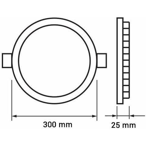 Luce a soffitto a LED rotondo in più piatto 24W 1700LM (192W) ⌀300mm -  bianco del