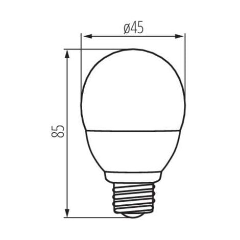 Lampadina LED E27 8W G45 equivalenti a 60W - Bianco Caldo 3000K