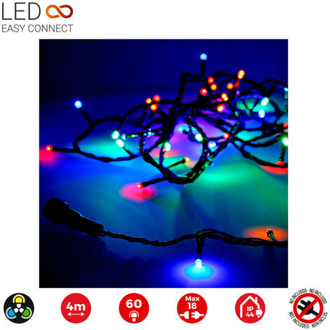 Guirlande easy-connect 4m 60 led multicolor 30v ip44 (uso int ext.) edm totale 1,08w