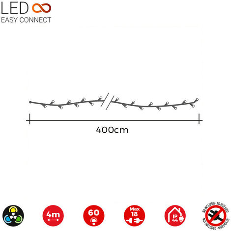 Guirlande easy-connect 4m 60 led multicolor 30v ip44 (uso int ext.) edm totale 1,08w