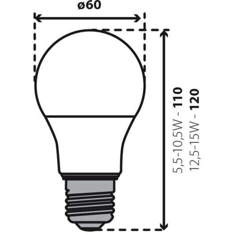 Lampadina LED E27 A60 10,5W 1050lm TUV luce 75W Day White 6400K