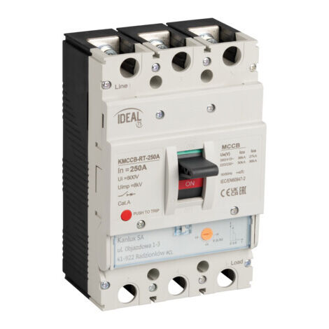 Interruttore Automatico Fotovoltaico MCCB HSM1PV-250 | 2 Poli DC550V 200A | Per Impianti Solari