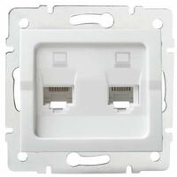 Doppia presa di rete Ethernet RJ45 CAT5e da incasso LOGI Bianco