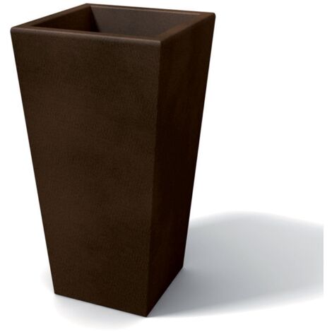 Vaso moderno rettangolare in resina mod. Egizio Liscio h 65 bronzo