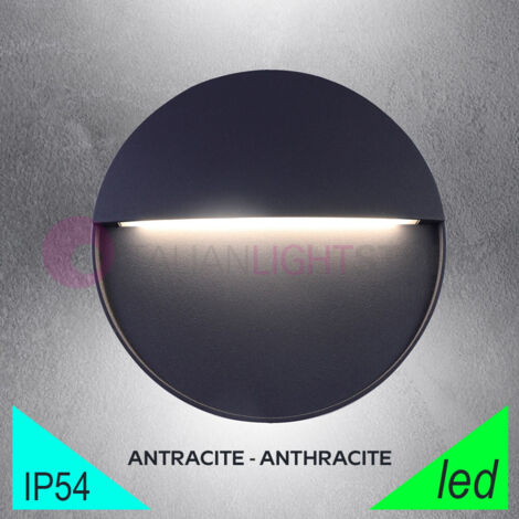 Segnapasso led da parete mod. Bilbao 3R colore antracite (1/4)