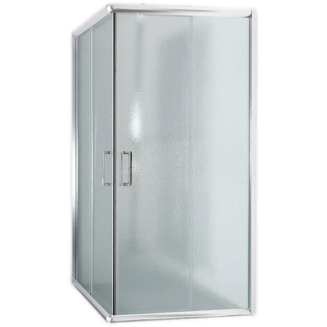 Box doccia scorrevole vetro stampato h 185 mod. Alabama 80x80 cm quadrato