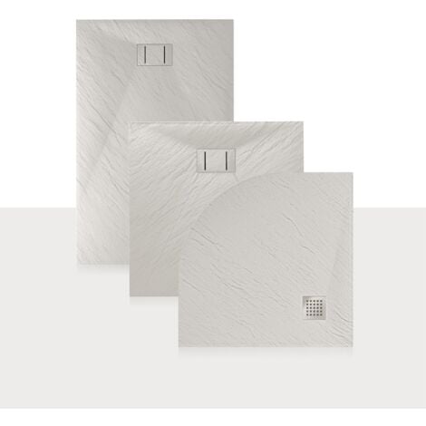 Piatto doccia bianco effetto pietra mod. Blend 80x120 cm rettangolare