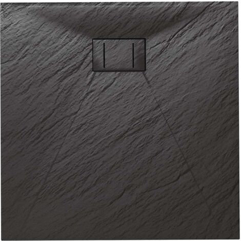 Piatto doccia antracite effetto pietra mod. Blend 80x80 cm quadrato