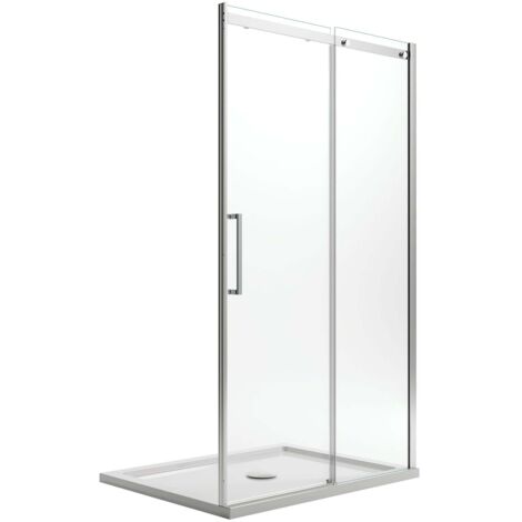 Porta doccia con easy-clean h 200 mod. Prime 140 cm vetro trasparente 8 mm versione destra