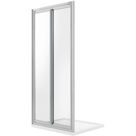Porta doccia saloon con doppia anta battente vetro trasparente h 198 mod. West 80 cm (1/5)