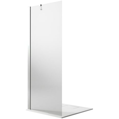 Parete doccia vetro trasparente con trattamento anticalcare h 190 mod. Walk In Flip 17 cm