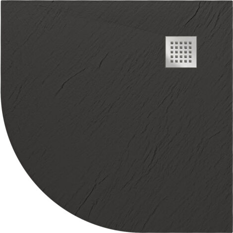 Piatto doccia antracite effetto pietra mod. Blend 90x90 cm semicircolare