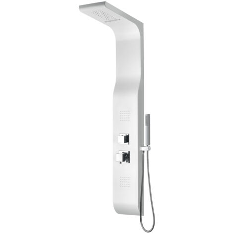 Colonna doccia idromassaggio abs bianco con miscelatore mod. Marmore