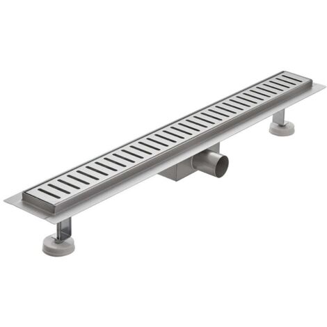 Canalina doccia di scarico a pavimento in acciaio inox mod. Stripe 60 cm