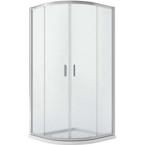 Box doccia semicircolare vetro stampato h 185 mod. Ready 80x80 cm