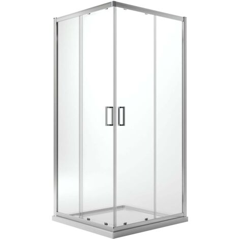 Box doccia angolare cristallo trasparente h 185 mod. Ready 90x90 cm quadrato