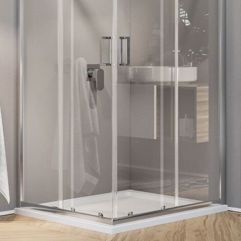 Box doccia angolare cristallo trasparente h 185 mod. Ready 70x70 cm quadrato