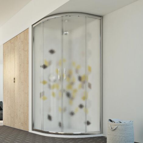 Box Douche Giove 80x80 Cm PVC - Ouverture Semicirculaire Latérale - NEUF