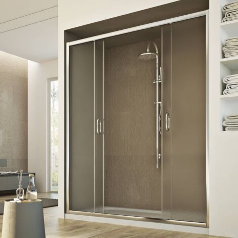 Porta doccia scorrevole vetro stampato h 185 cm mod. Replay 2 Ante 150 cm