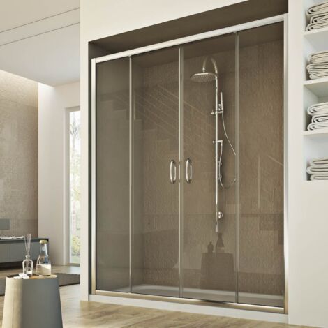 Porta doccia scorrevole vetro trasparente h 185 cm mod. Replay 2 Ante 150 cm