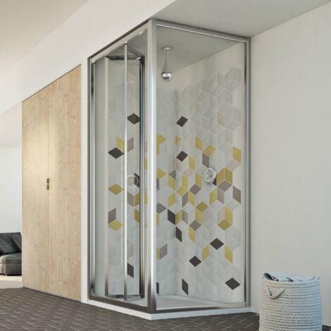 Box doccia a libro vetro trasparente h 198 mod. Urban Duo P 70x75 ap. 75 cm