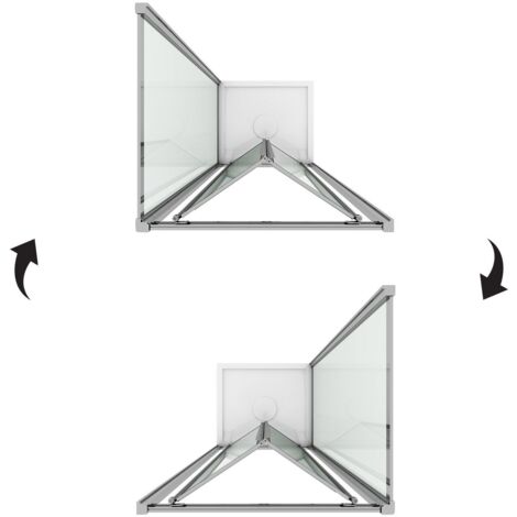 Box doccia a libro vetro trasparente h 198 mod. Urban Duo P 70x75 ap. 75 cm