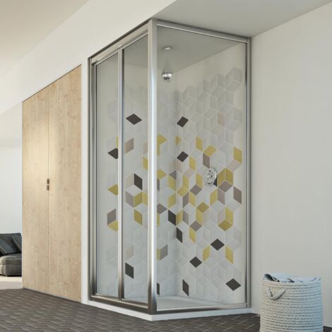 Box doccia a libro vetro trasparente h 198 mod. Urban Duo P 75x75 ap. 75 cm (1/5)