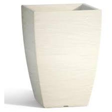 VASO IN RESINA MONACIS ADONE SQUARE  H 37 cm. VARI COLORI - Colore: Avorio