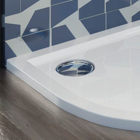 Piatto doccia in acrilico bordato bianco lucido mod. Flower 80x80x4 cm semicircolare