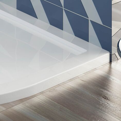 Piatto doccia in acrilico bordato bianco lucido mod. Flower 80x80x4 cm semicircolare